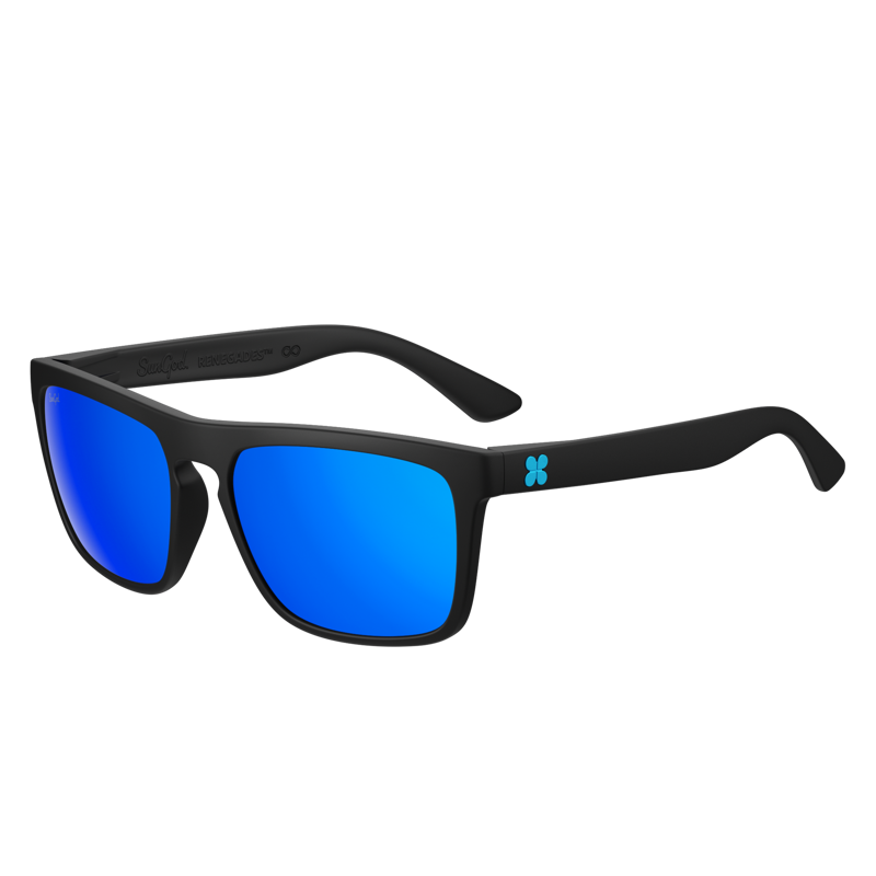 Sungod RENEGADES : Matte Black Frame with Blue Lens-1