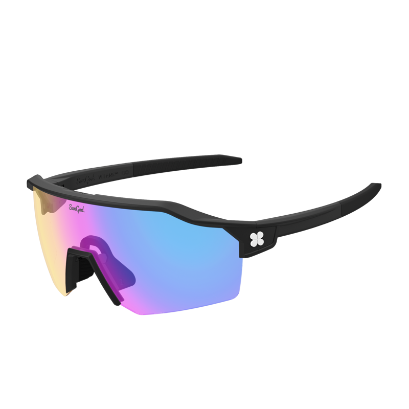 SunGod VELANS : Matte Black / IRIS HV Blue Photochromic Sunglasses