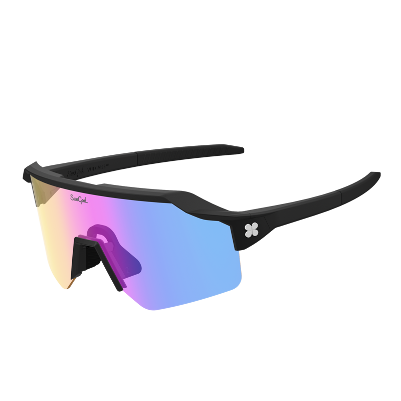 SunGod VULCANS : Matte Black / IRIS HV Blue Photochromic Sunglasses