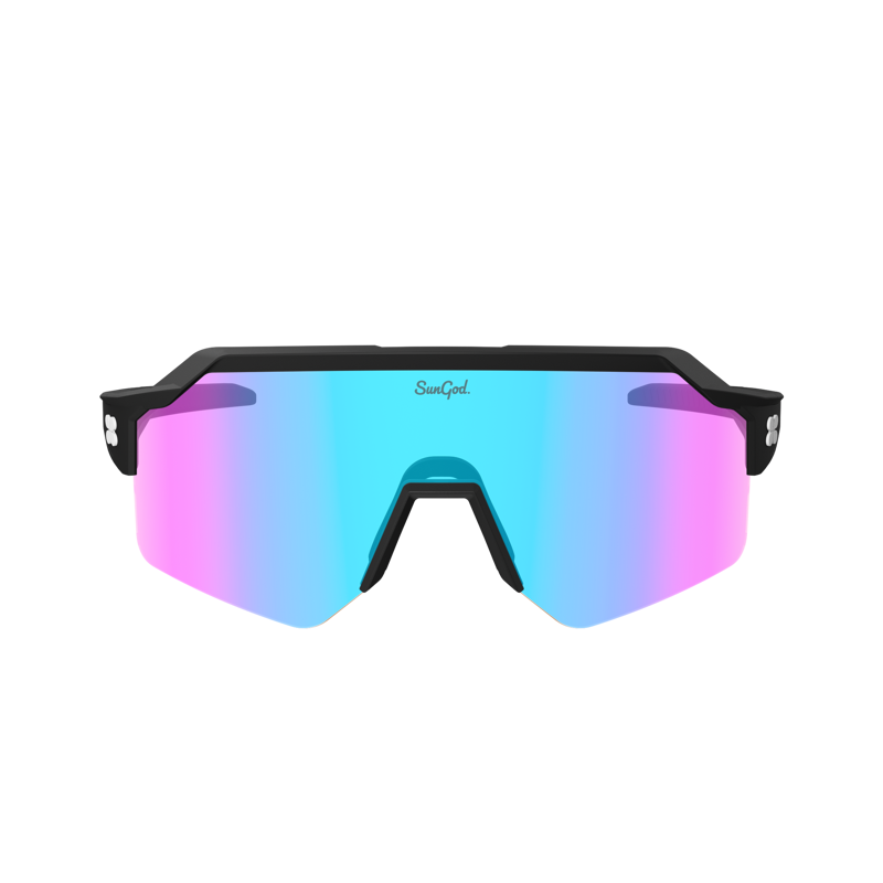 SunGod VULCANS : Matte Black / IRIS HV Blue Photochromic Sunglasses-2