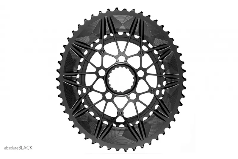 Absolute Black ROAD Oval Chainrings CANNONDALE SPIDERING : BLACK