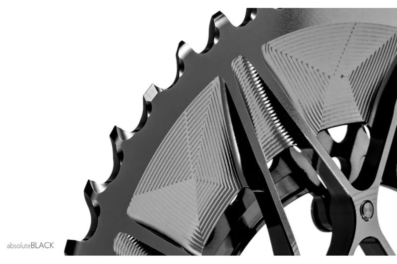 Absolute Black ROAD Oval Chainrings CANNONDALE SPIDERING : BLACK-5