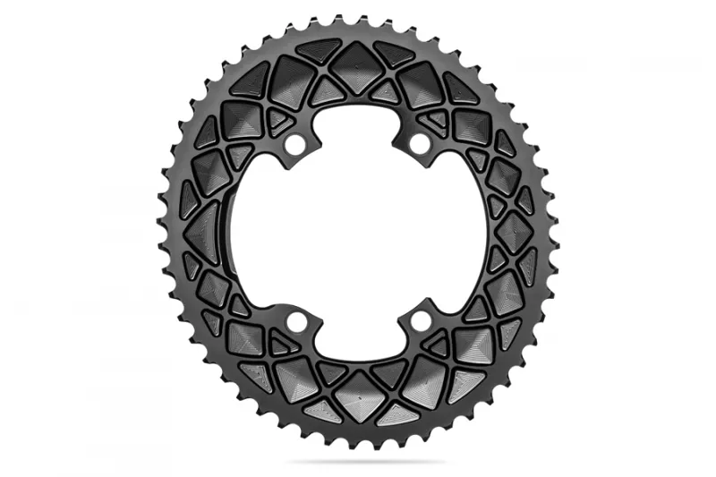 Absolute Black ROAD Oval Chainrings Dura Ace R9100 Ultegra 8000: BLACK