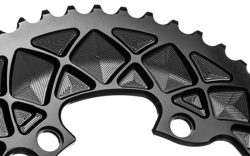 Absolute Black ROAD Oval Chainrings Dura Ace R9100 Ultegra 8000: BLACK-1