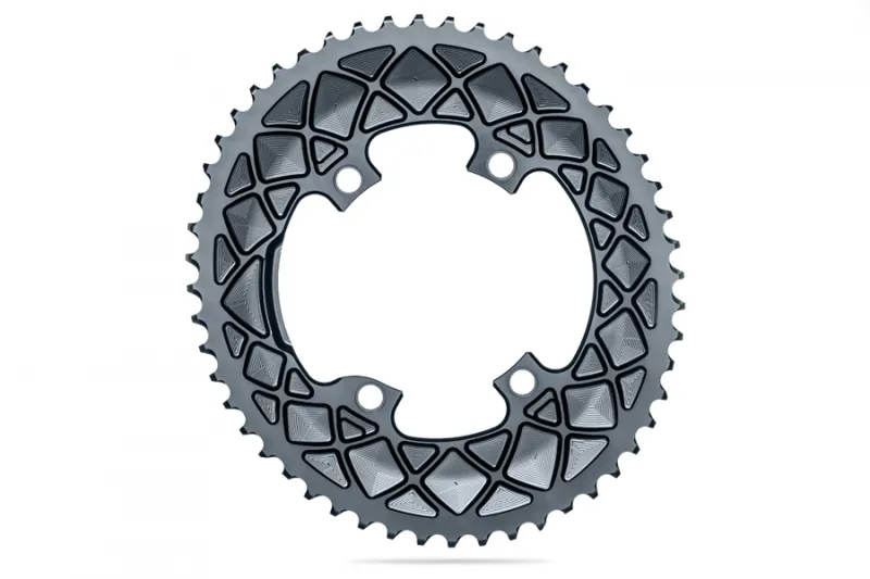 Absolute Black ROAD Oval Chainrings Dura Ace R9100 Ultegra R8000: GREY