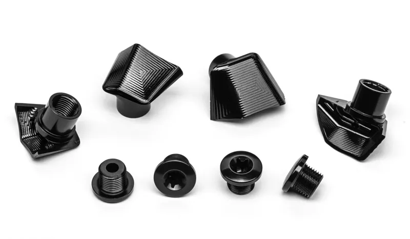 Absolute Black Dura Ace R9100 Chainring Bolt Covers in BLACK