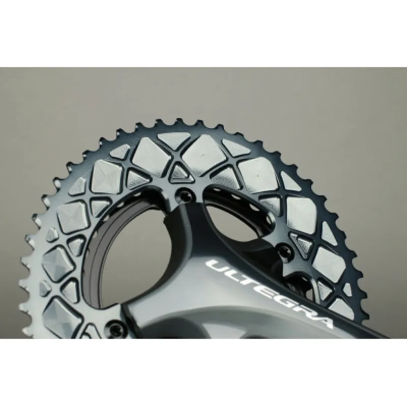 Absolute Black ROAD Oval Chainrings : Shimano 110x4 BCD : GREY-1