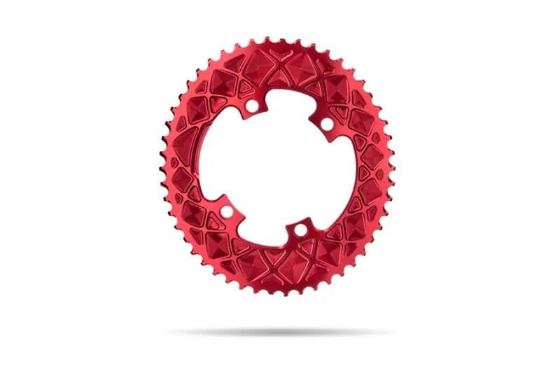Absolute Black ROAD Oval Chainrings : Shimano 110x4 BCD : RED-1