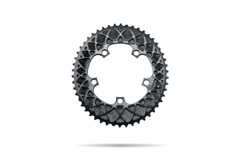 Absolute Black ROAD Oval SRAM Chainrings 110x5 HIDDEN BOLT in BLACK-6