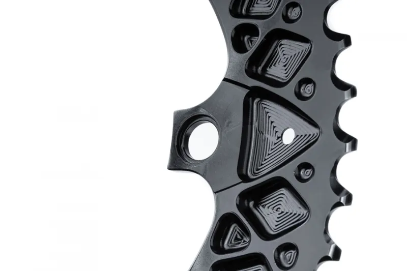 Absolute Black ROAD Oval SRAM Chainrings 110x5 HIDDEN BOLT in BLACK-3