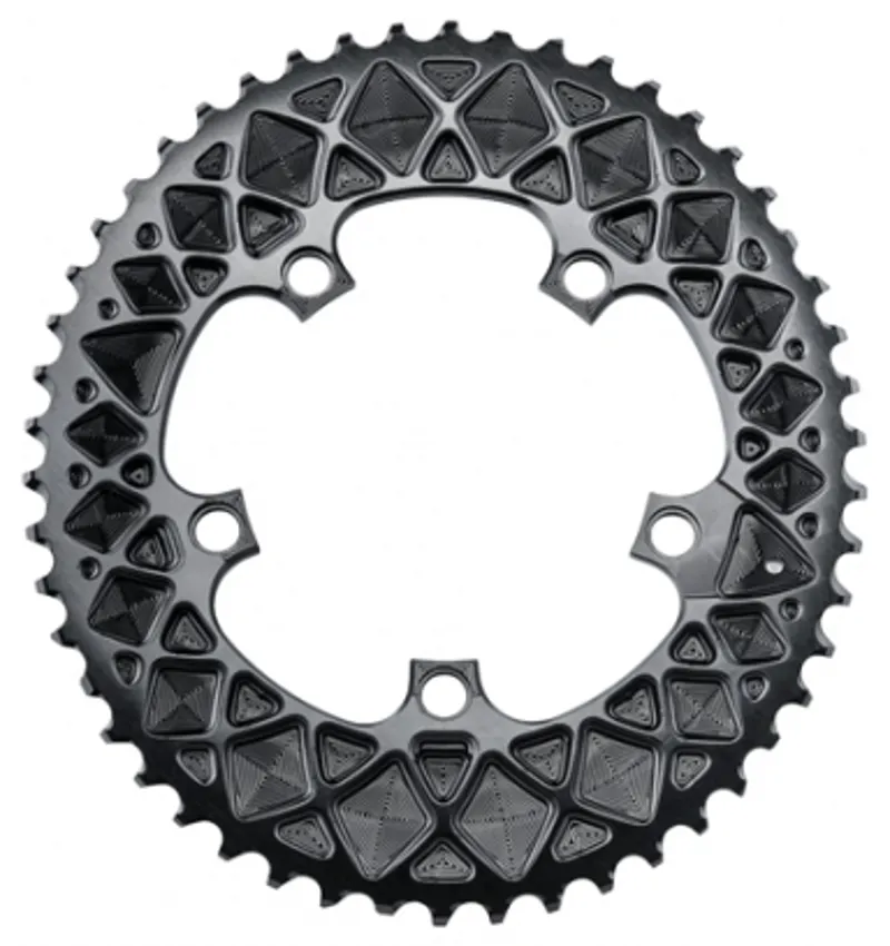 Absolute Black ROAD Oval SRAM Chainrings 110x5 HIDDEN BOLT in BLACK
