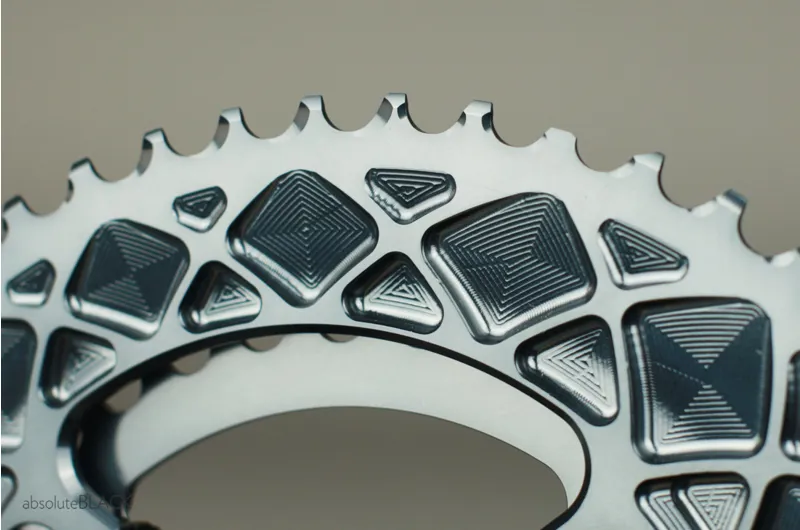 Absolute Black ROAD Oval Chainrings : Shimano 110x4 BCD : GREY-2