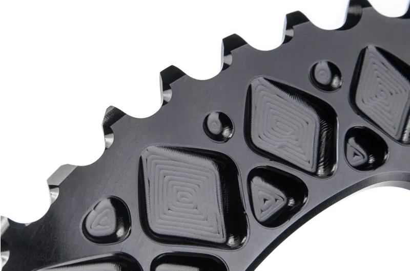 Absolute Black ROAD Oval SRAM Chainrings 110x5 HIDDEN BOLT in BLACK-2