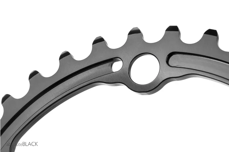 Absolute Black ROAD Oval SRAM Chainrings 110x5 HIDDEN BOLT in BLACK-5