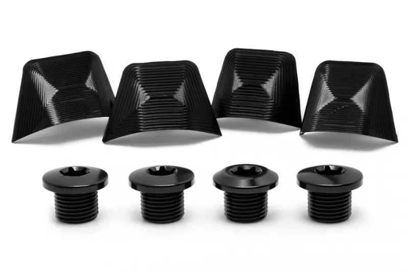 Absolute Black Ultegra R8000 Chainring Bolt Covers in BLACK