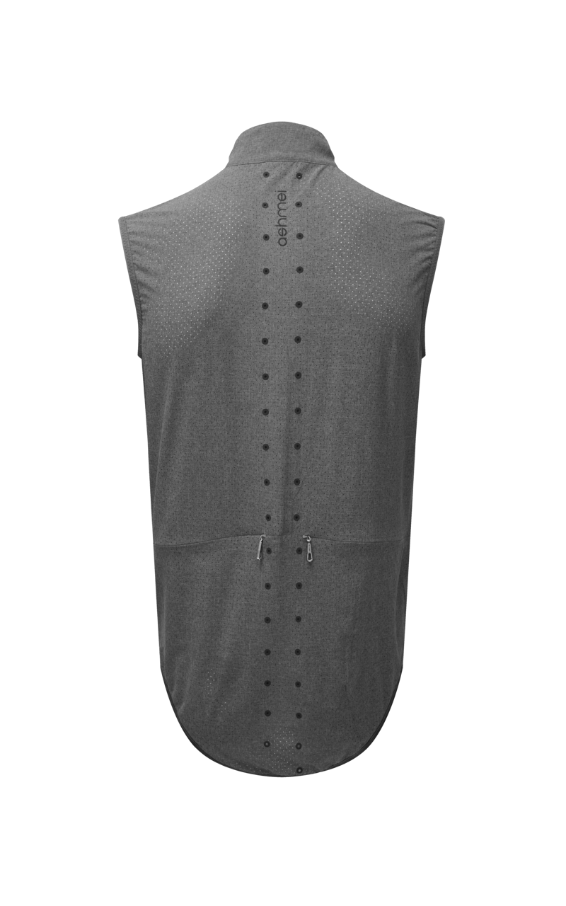 Ashmei Mens Lightweight Cycling Gilet : Charcoal Grey-1