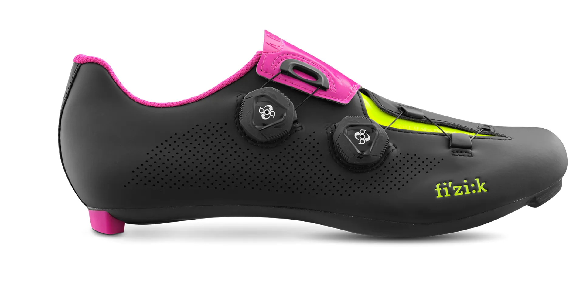 Fizik Aria R3 Road Cycling Shoes Black Pink Fluo Yellow