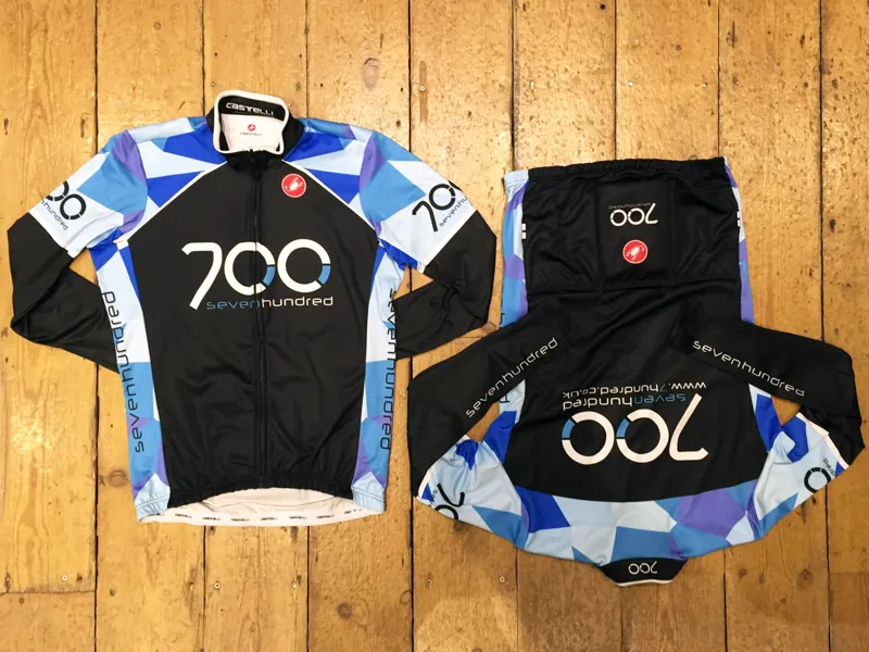 700 Castelli Thermal Long Sleeve Jersey : Black/Blue