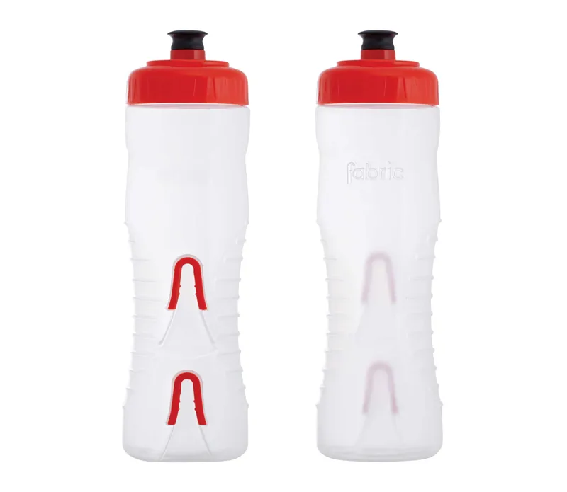 Fabric Cageless Water Bottle : 750ml : Clear / Red
