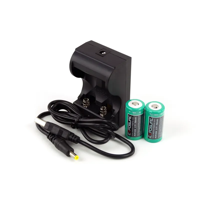 Exposure RCR123A USB Charger with Batteries