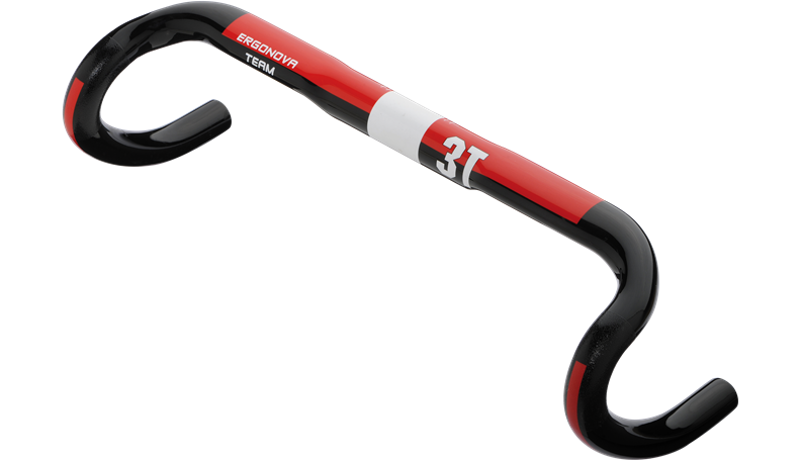 3T Ergonova TEAM Carbon Handlebar (Black / Red)-2