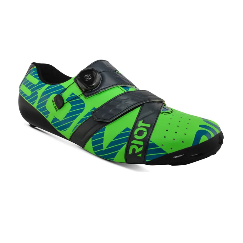 Bont Riot Boa Moldable Road Cycling Shoes : Lime Green / Charcoal