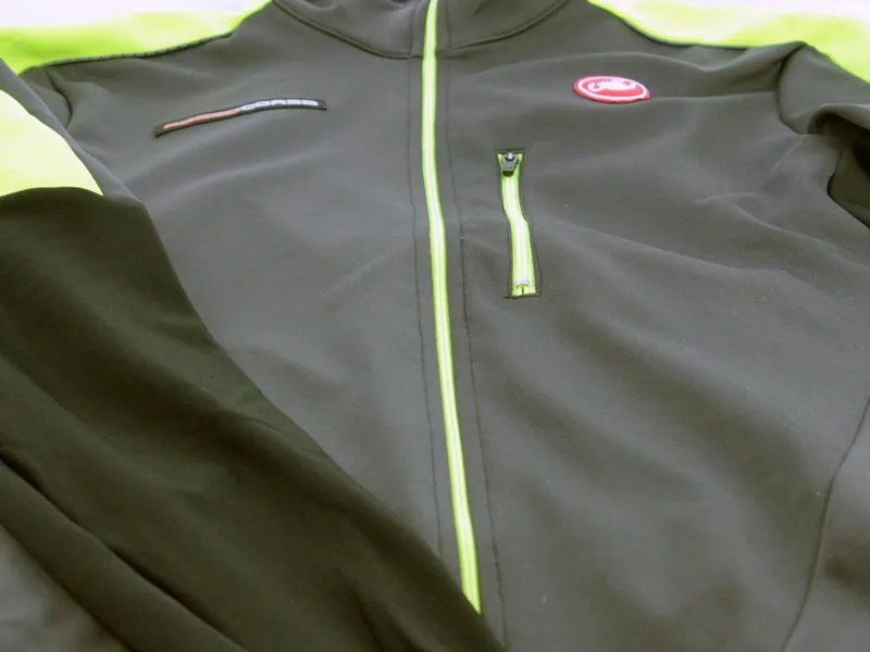 Castelli Transparente Due Wind Jersey FZ (Black / Fluro Yellow)-1