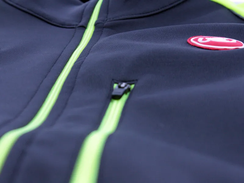 Castelli Transparente Due Wind Jersey FZ (Black / Fluro Yellow)