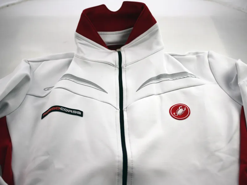 Castelli Transparente Womens Wind Jersey FZ White / Cherry-1