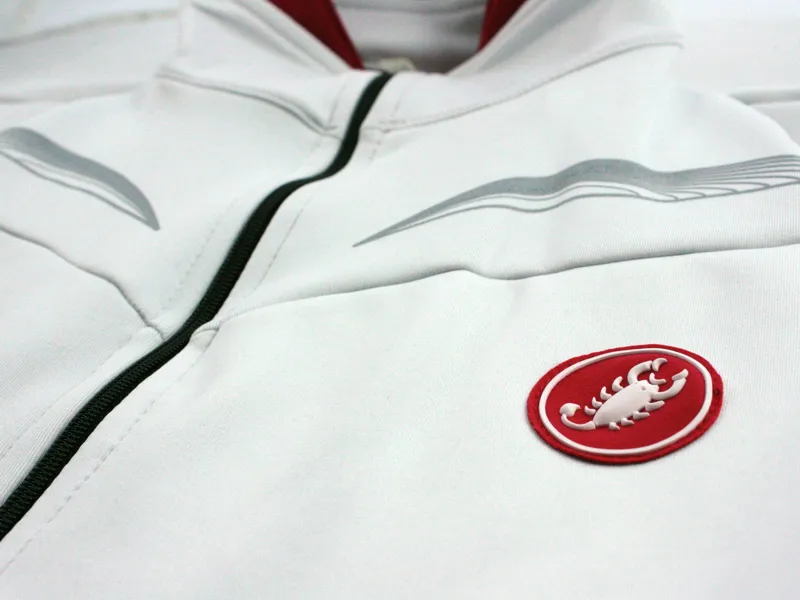 Castelli Transparente Womens Wind Jersey FZ White / Cherry-2