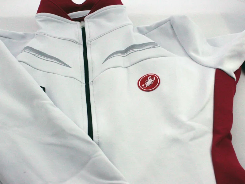 Castelli Transparente Womens Wind Jersey FZ White / Cherry-3