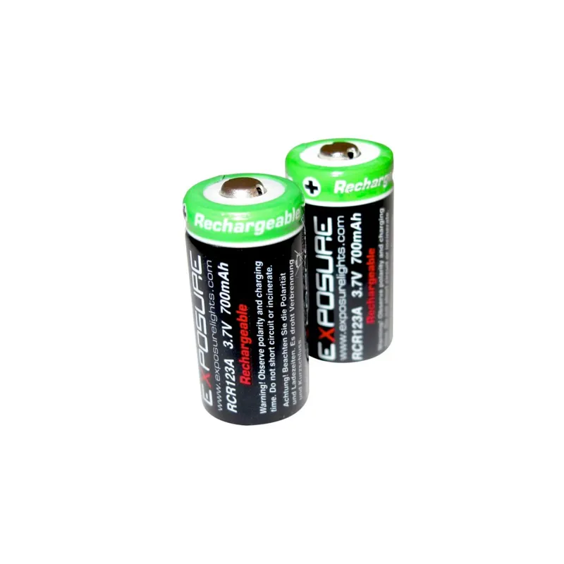 Exposure CR123 Batteries : Pair : Rechargeable