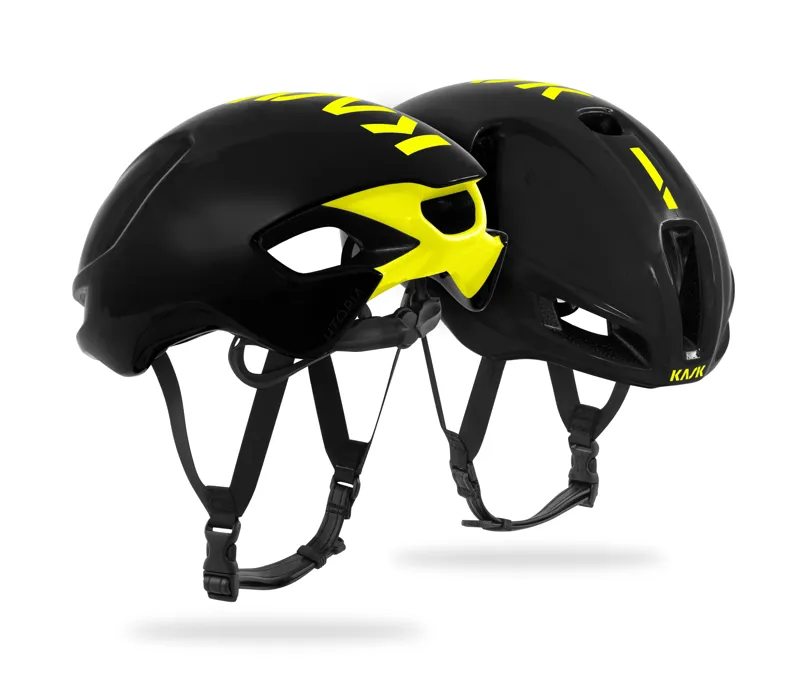 Kask UTOPIA Aero Road Cycling Helmet : Black / Fluo Yellow-1