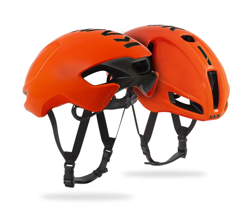 Kask UTOPIA Aero Road Cycling Helmet : Orange Fluo / Black-1