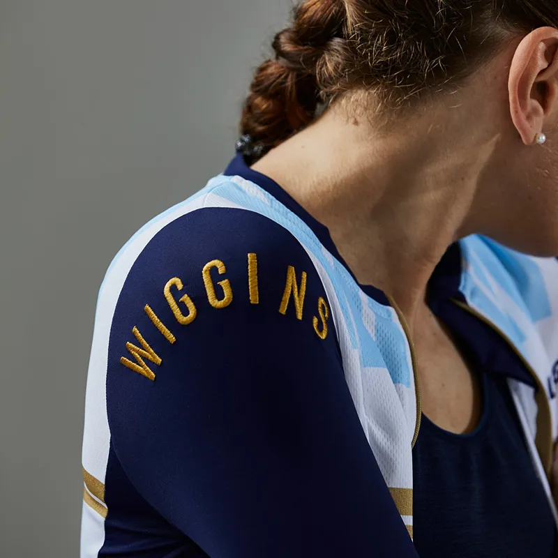 Le Col by Wiggins : WOMENS PRO Cycling Jersey : White / Light Blue-2