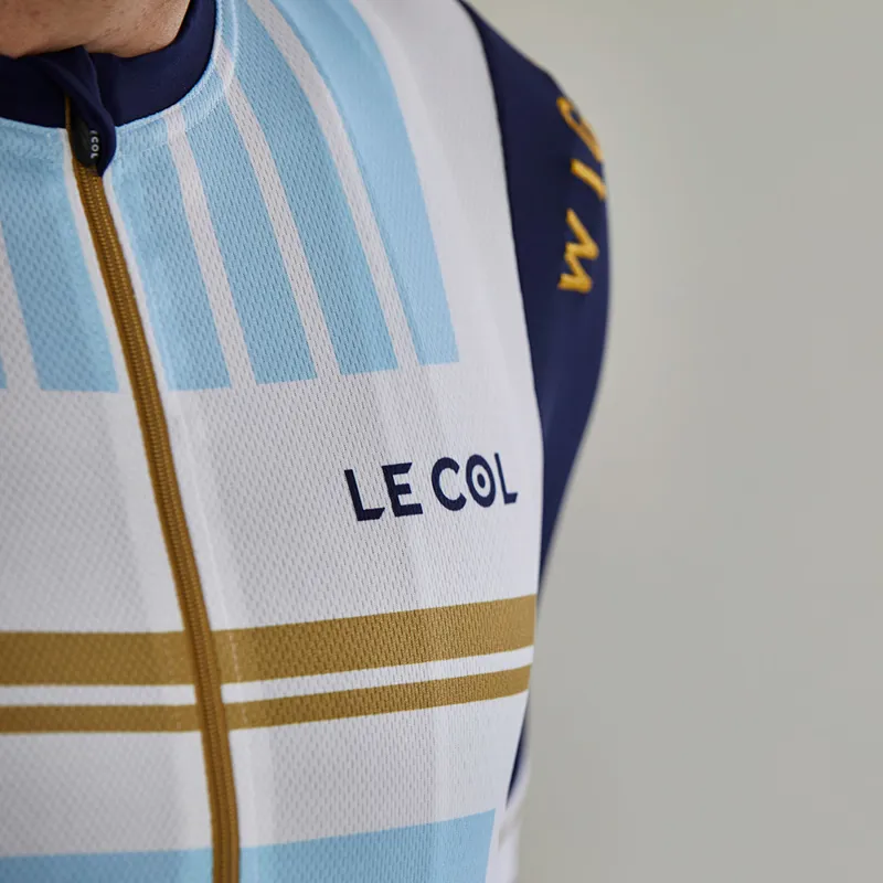 Le Col by Wiggins : PRO Mens Cycling Jersey : White / Light Blue-5