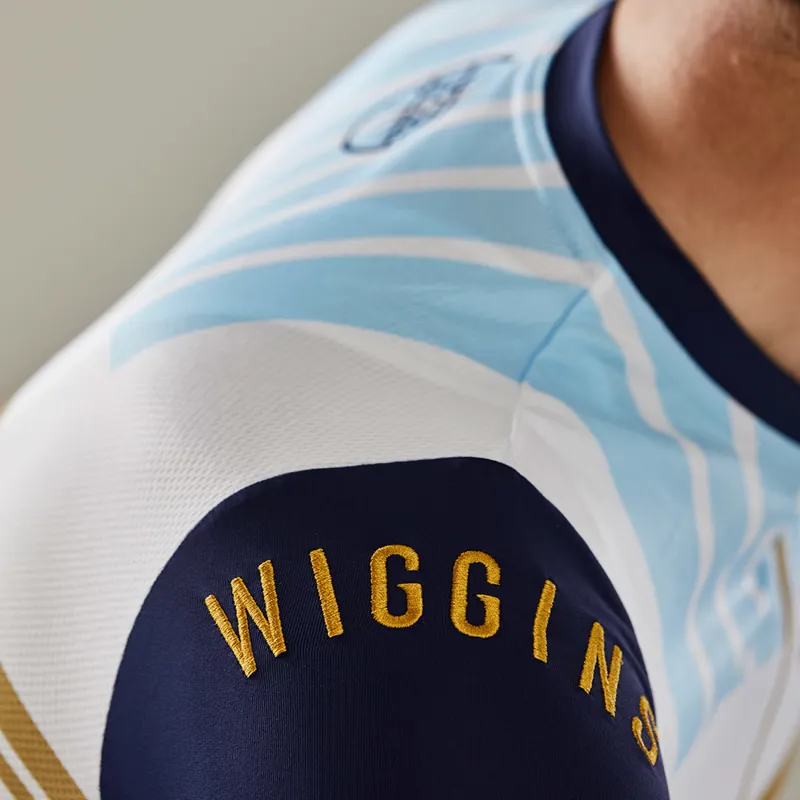 Le Col by Wiggins : PRO Mens Cycling Jersey : White / Light Blue-6