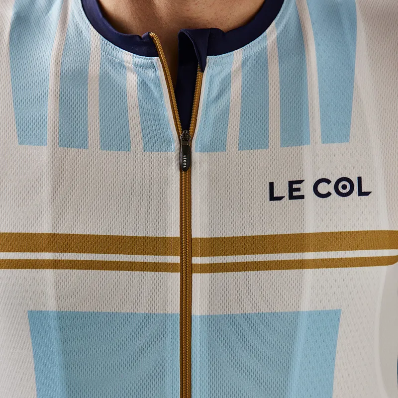Le Col by Wiggins : PRO Mens Cycling Jersey : White / Light Blue-8