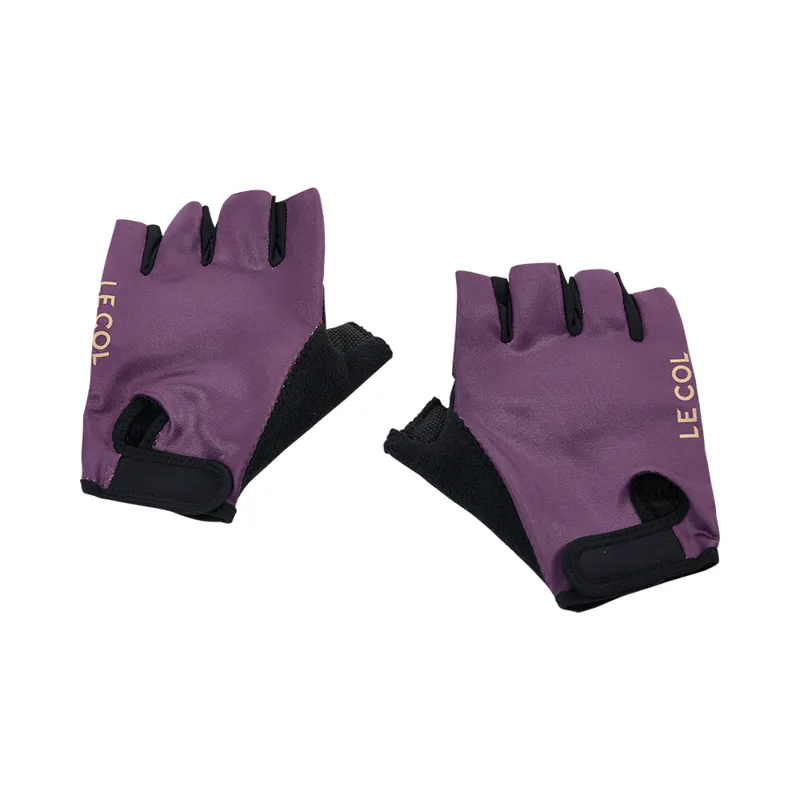 Le Col Short Finger Cycling Mitts : Purple