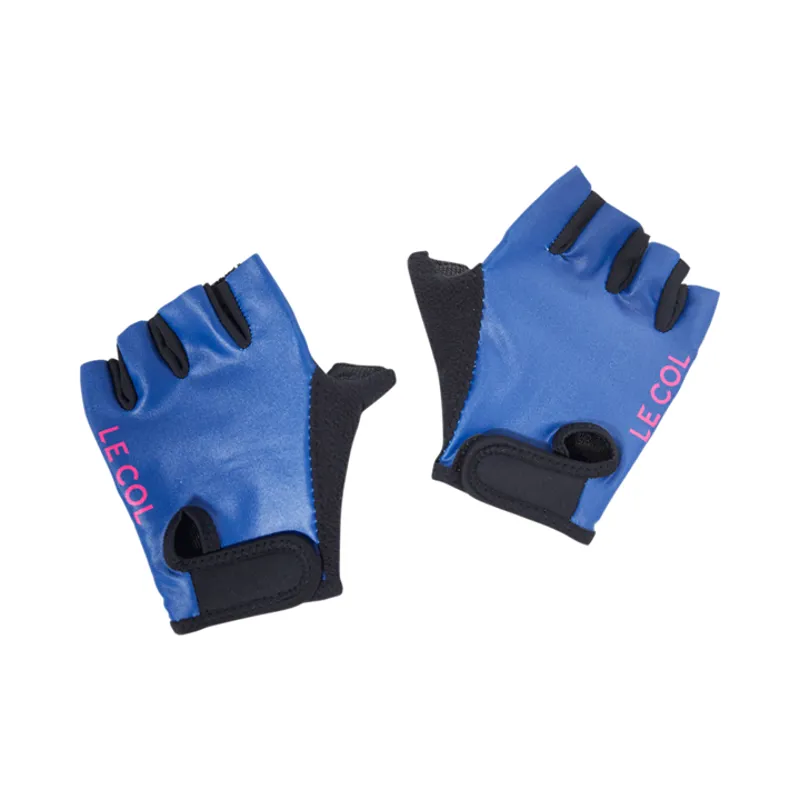 Le Col Womens Short Finger Cycling Mitts : Navy Blue / Pink