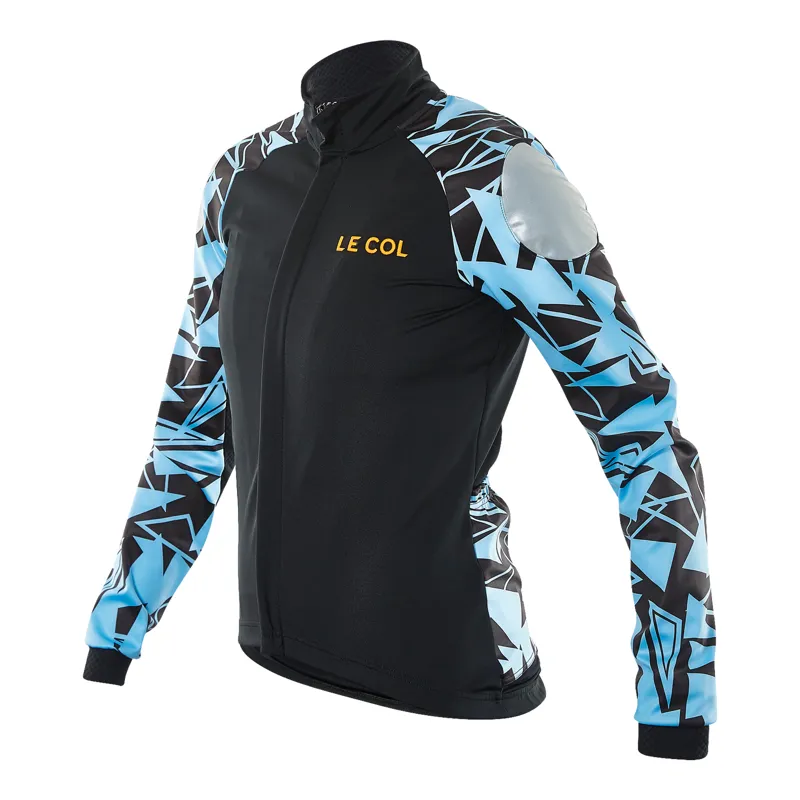 Le Col PRO Womens Thermal Cycling Jacket : Black / Blue Battleship-1
