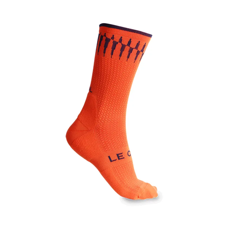 Le Col PINNACLE Cycling Socks ORANGE NAVY
