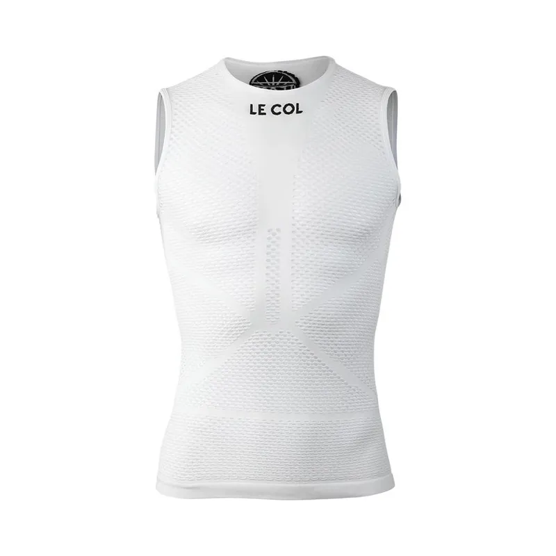 Le Col PRO Mesh Sleeveless Base Layer : White-2