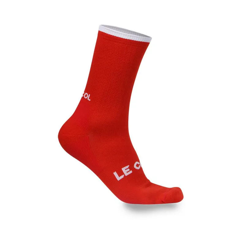 Le Col Merino Tech Wool Winter Cycling Socks : Red / White