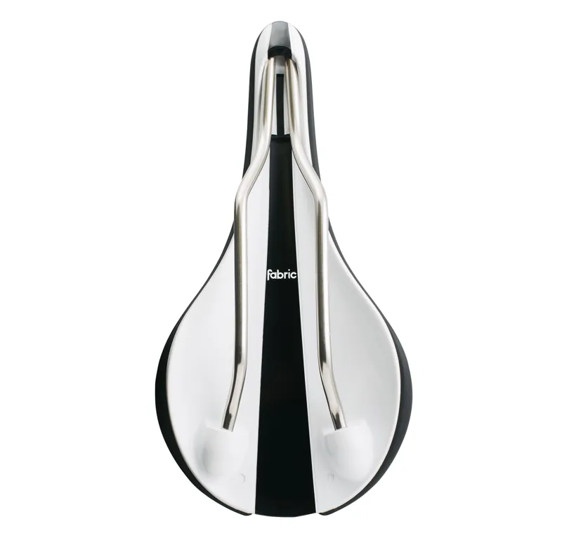 Fabric LINE WIDE Shallow Saddle : RACE : 142mm : Black / White-3