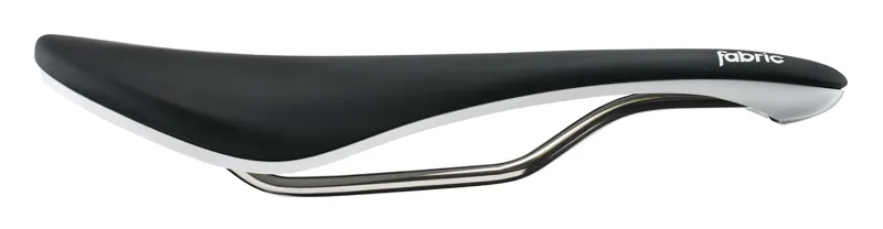 Fabric LINE WIDE Shallow Saddle : RACE : 142mm : Black / White-2