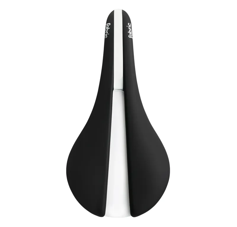 Fabric LINE WIDE Shallow Saddle : RACE : 142mm : Black / White-1