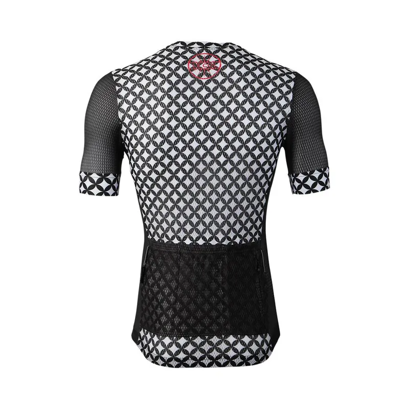 Le Col PRO AIR Short Sleeve Cycling Jersey : Mesh Black / White-2
