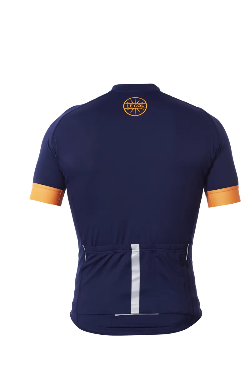 Le Col PRO Mens Short Sleeve Cycling Jersey : Navy / Orange-2