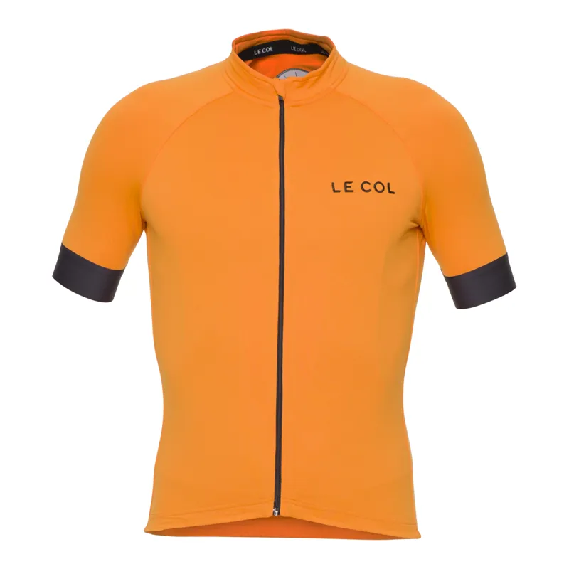 Le Col PRO Mens Short Sleeve Cycling Jersey : Orange / Black-1